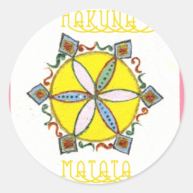 Adesivo Redondo Belo padrão de vetor de estrela inspiracional (Frente)