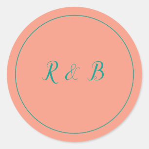 Adesivo Redondo Belo Pêssego e Teal