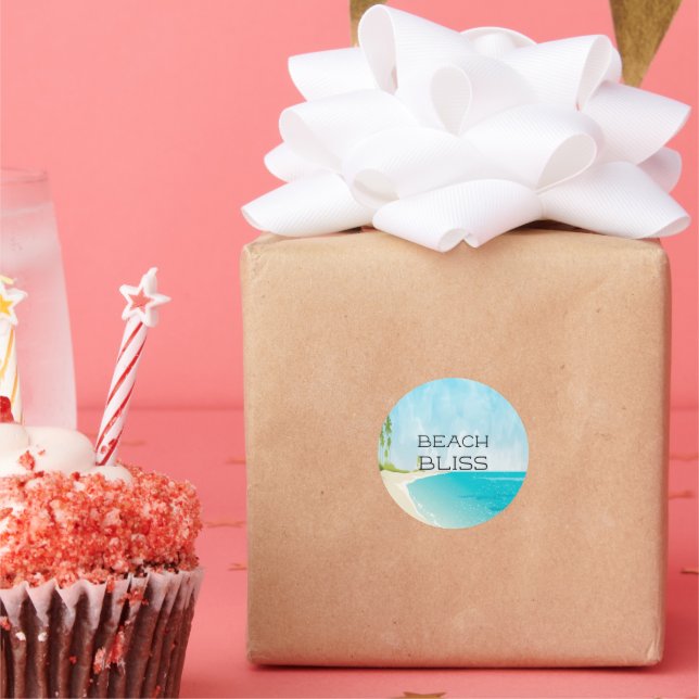 Adesivo Redondo Belo Sentimento Bela Praia (Festa)