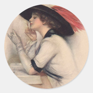 Adesivo Redondo Belo voto feminino - Vintage Suffrage Fashion