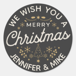 Adesivo Redondo Belos natal vintage design