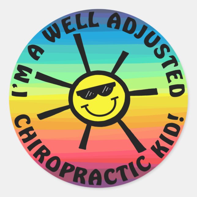 Adesivo Redondo Bem Ajustado Chiro Kid Stickers (Frente)