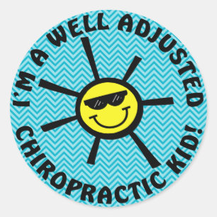 Adesivo Redondo Bem Ajustado, Kid Stickers Chiropractic