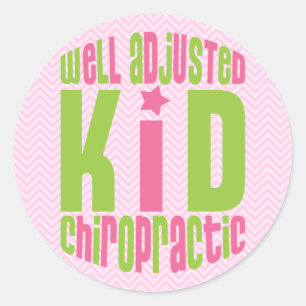 Adesivo Redondo Bem Ajustado, Kid Stickers Chiropractic