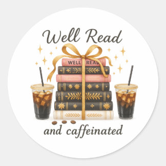 Adesivo Redondo Bem Lido e Cafeinado Livro do Lover BookTok Gift