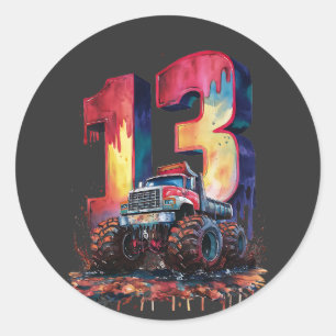 Adesivo Redondo Bem-vinda, começa a lenda Monstrous Truck, de 13 a