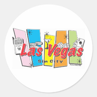 Adesivo Redondo Bem-vindo à cidade de Las Vegas Sin