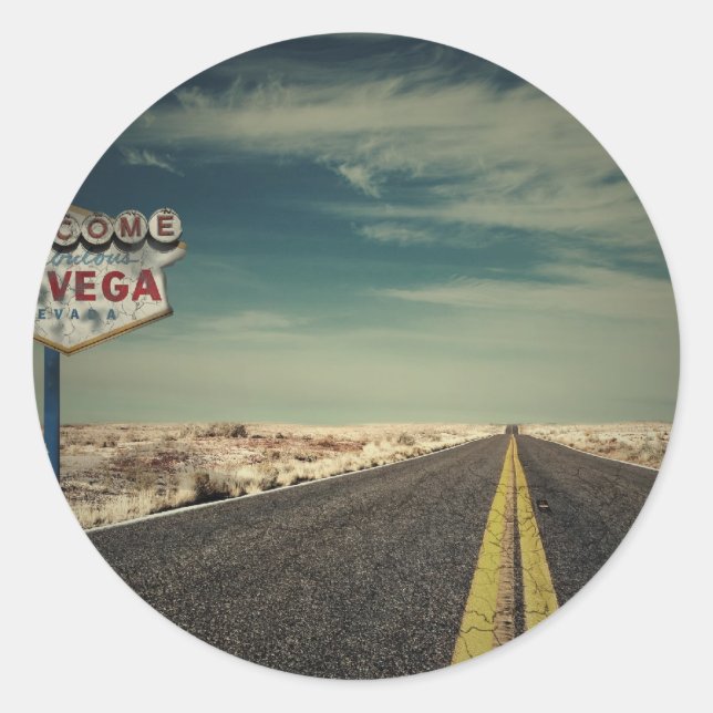 Adesivo Redondo Bem-vindo a Las Vegas (Frente)