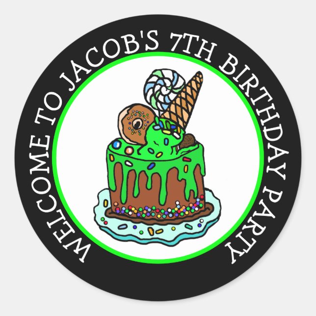 Adesivo Redondo Bem-vindo à minha Festa de aniversário (Frente)