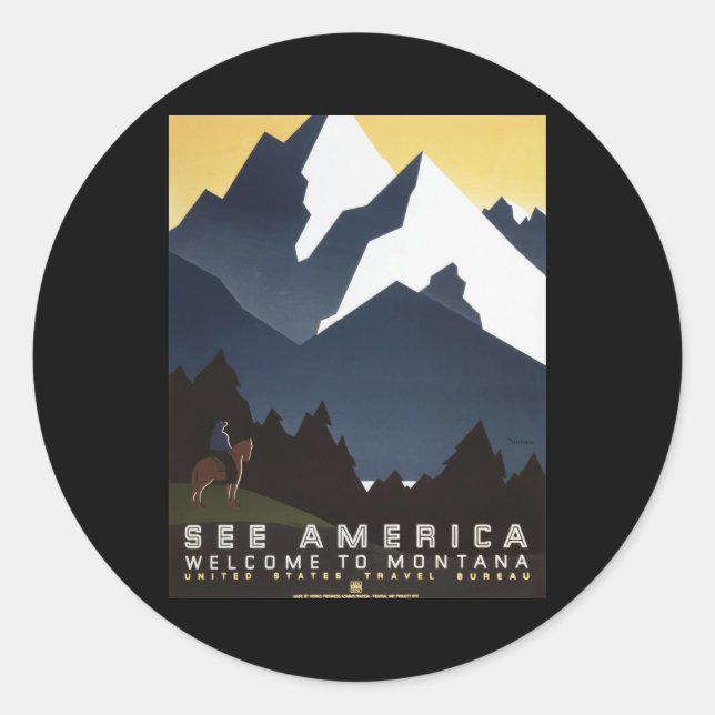 Adesivo Redondo Bem-vindo a Montana (Frente)