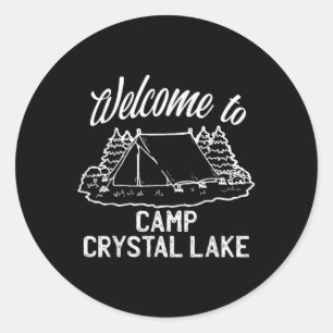 Adesivo Redondo Bem-vindo ao Acampamento Crystal Lake