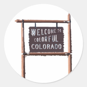 Adesivo Redondo bem-vindo ao Colorado