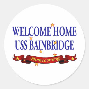 Adesivo Redondo Bem-vindo ao Home USS Bainbridge