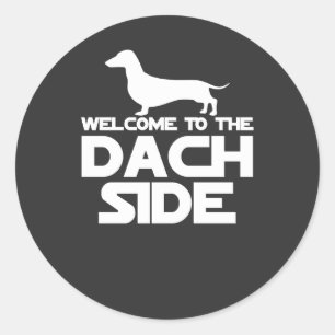 Adesivo Redondo Bem-Vindo Ao Lado Do Dachshund