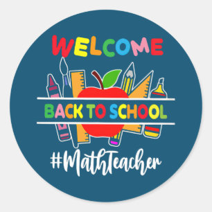 Adesivo Redondo Bem-Vindo Ao Professor De Matemática Da Escola 