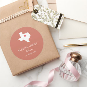 Adesivo Redondo Bem-vindo ao Texas Festa de casamento Custom