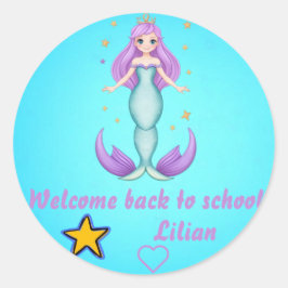 Adesivo Redondo Bem-vindo de volta à escola