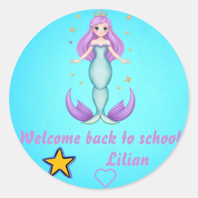 Adesivo Redondo Bem-vindo de volta à escola (Frente)