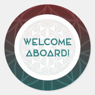 Adesivo Redondo bem-vindos à equipe de geometria sagrada