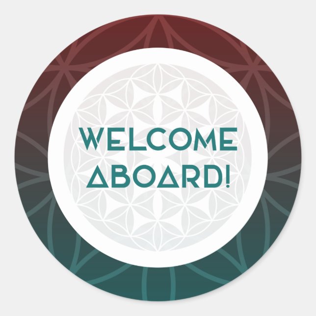 Adesivo Redondo bem-vindos à equipe de geometria sagrada (Frente)