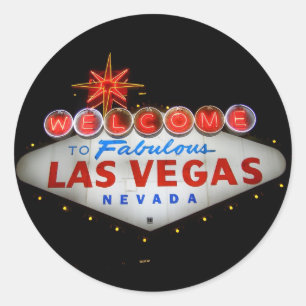 Adesivo Redondo Bem-vindos à Fabulosa Las Vegas Stickers