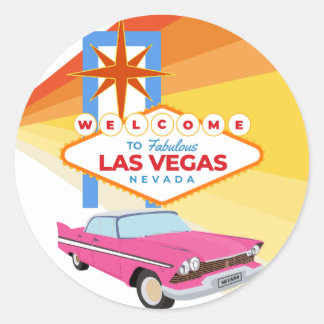 Adesivo Redondo Bem-vindos a Las Vegas fabulosa