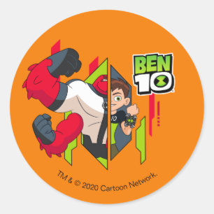 Adesivo Redondo Ben 10 Transformação de DNA de Quatro Braços