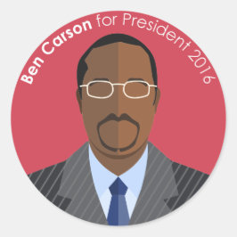 Adesivo Redondo Ben Carson 2016 para autocolante personalizado do 