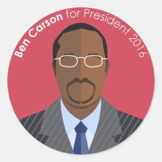 Adesivo Redondo Ben Carson 2016 para autocolante personalizado do