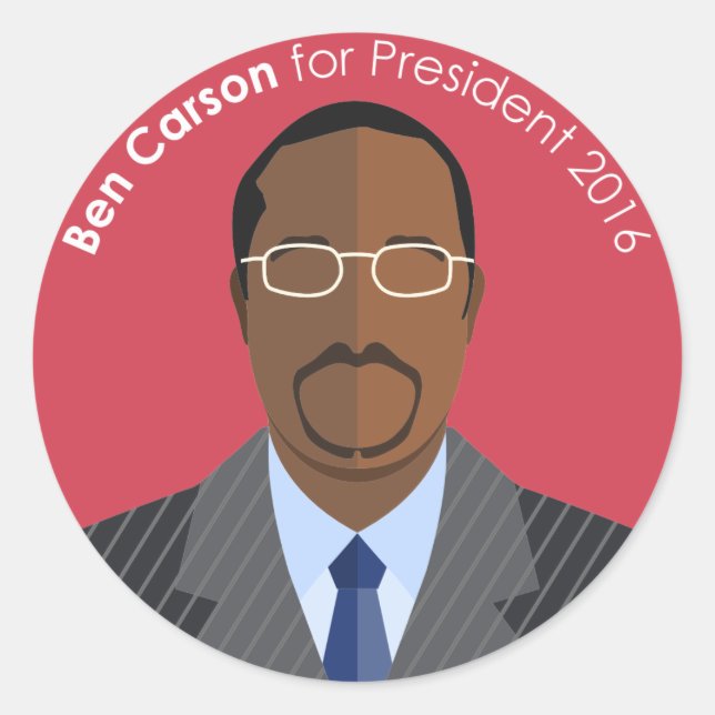 Adesivo Redondo Ben Carson 2016 para autocolante personalizado do  (Frente)