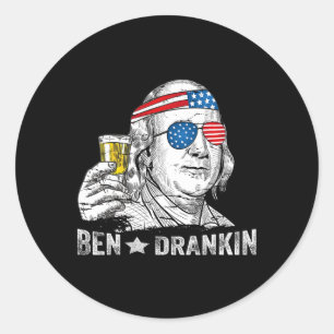 Adesivo Redondo Ben Drankin - Cerveja do Bebendo Benjamin Franklin