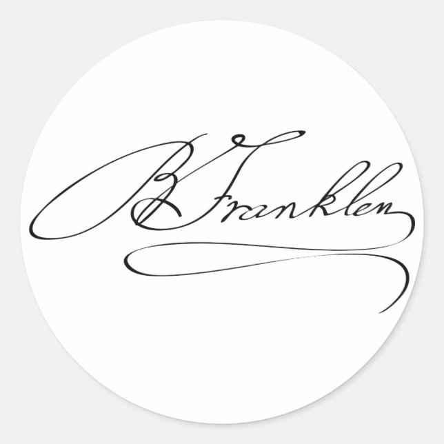 Adesivo Redondo Ben Franklin Signature (Frente)