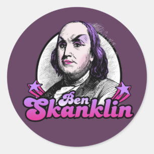 Adesivo Redondo Ben Skanklin T-Shirt