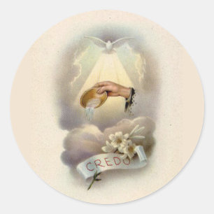 Adesivo Redondo Bênção baptismal com Espírito Santo