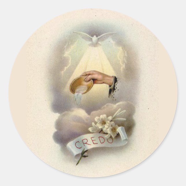 Adesivo Redondo Bênção Batismica com Espírito Santo (Frente)