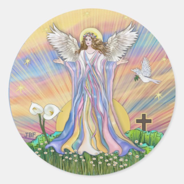 Adesivo Redondo Bênção de Anjo (Frente)