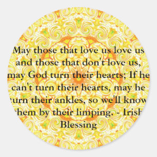 Adesivo Redondo Bênção irlandesa humorística da IRLANDA