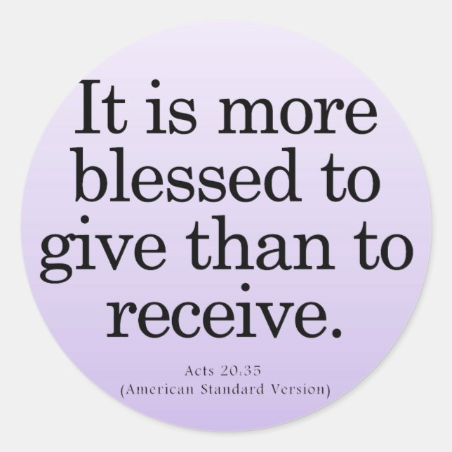 Adesivo Redondo Bênção para dar atos 20-35 (Frente)