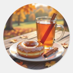 Adesivo Redondo Bênçãos de Outono Cider e Donut