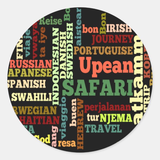 Adesivo Redondo Bênçãos internacionais de Viagem (Frente)