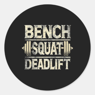 Adesivo Redondo Bench Squat Deadlifo Barbell Bodybuilding