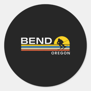 Adesivo Redondo Bend Oregon Skiage Retro Souvenirs