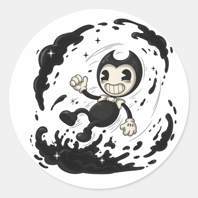 Adesivo Redondo Bendy Sticker | Bendy and the Ink Machine Vinyl Ch (Frente)