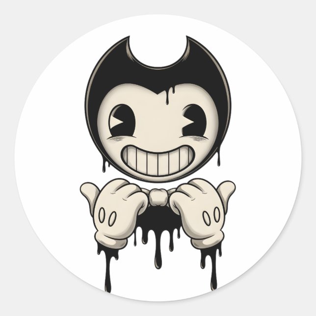 Adesivo Redondo Bendy Sticker | Bendy and the Ink Machine Vinyl Ch (Frente)