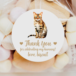Adesivo Redondo Bengal Cat Wedding Favor Stickers