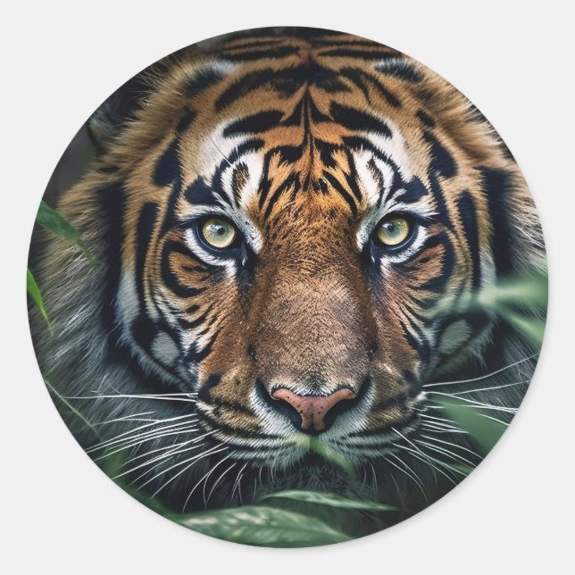 Adesivo Redondo Bengal Tiger Sticker (Frente)