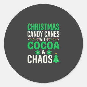 Adesivo Redondo Bengalas de Natal Cacau Caos Feriado