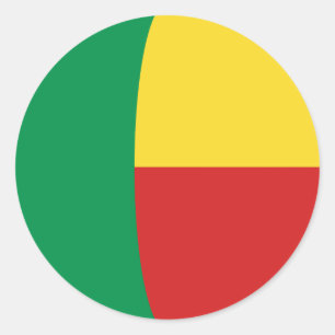 Adesivo Redondo Benin Fisheye Flag Sticker