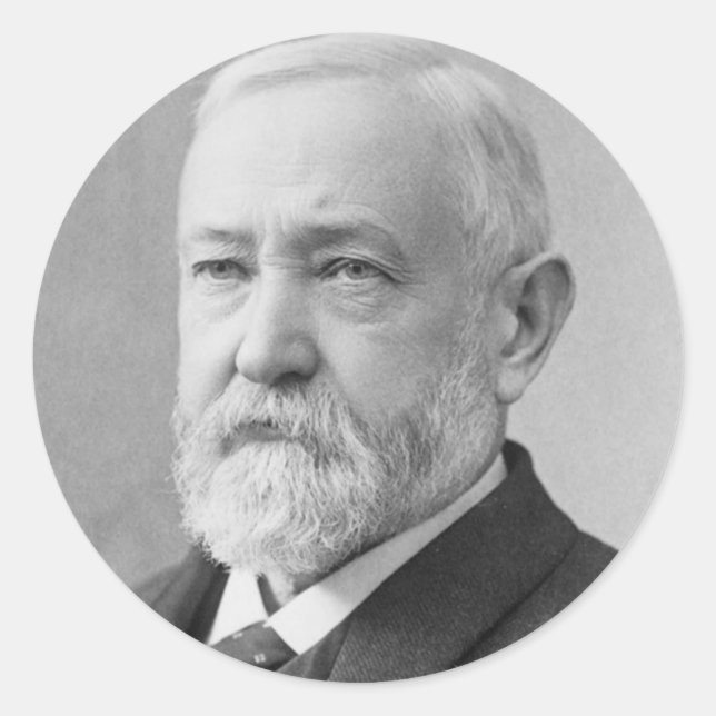 Adesivo Redondo Benjamin Harrison 23 (Frente)