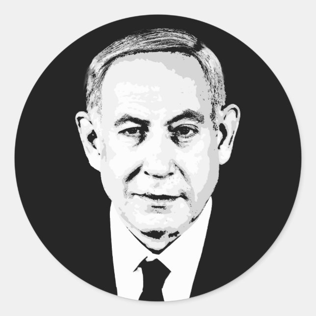 Adesivo Redondo Benjamin Netanyahu (Frente)
